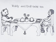 Load image into Gallery viewer, Pillow *Teddy and Doll take tea*
