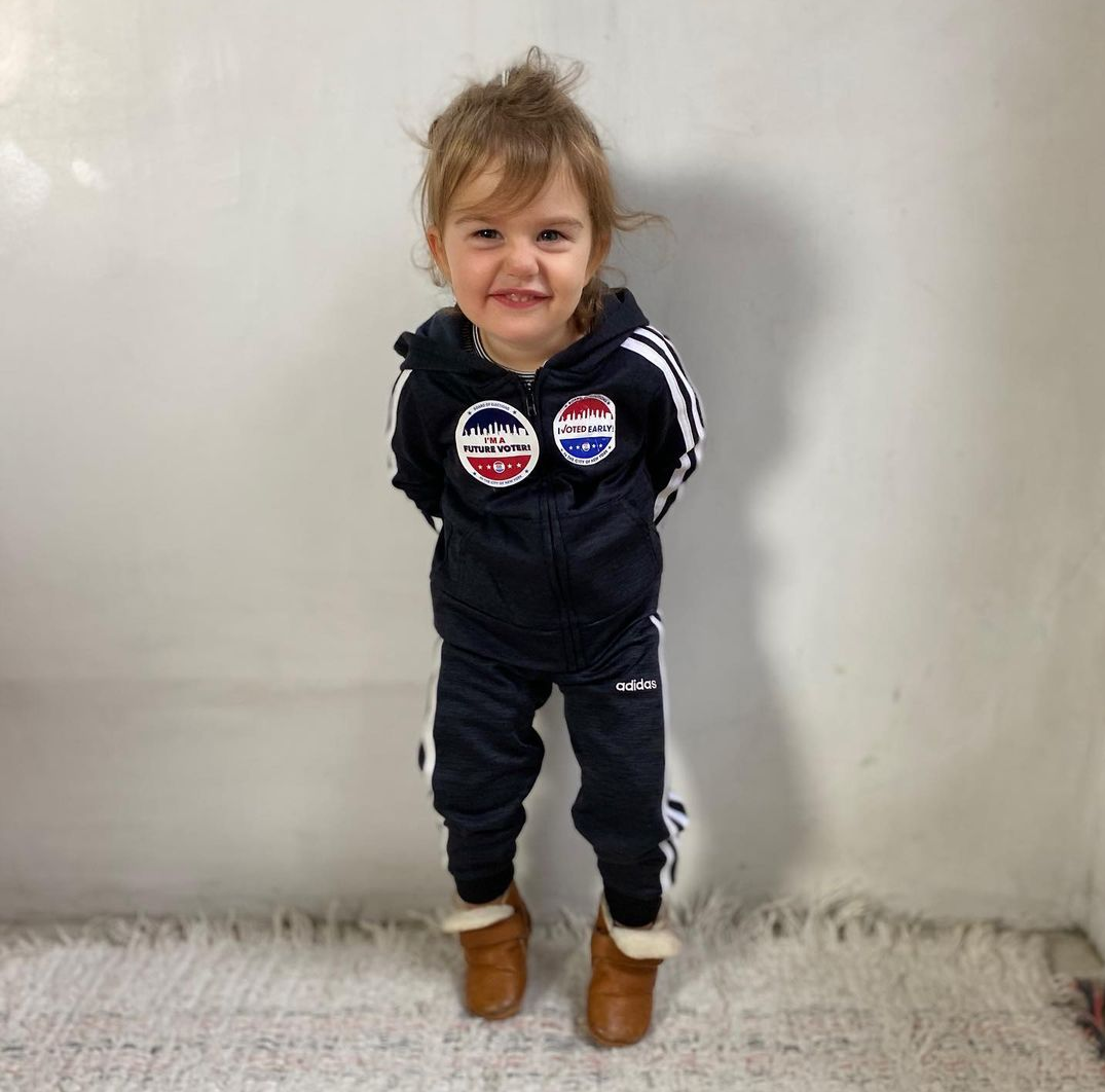 Gussie goes to vote!