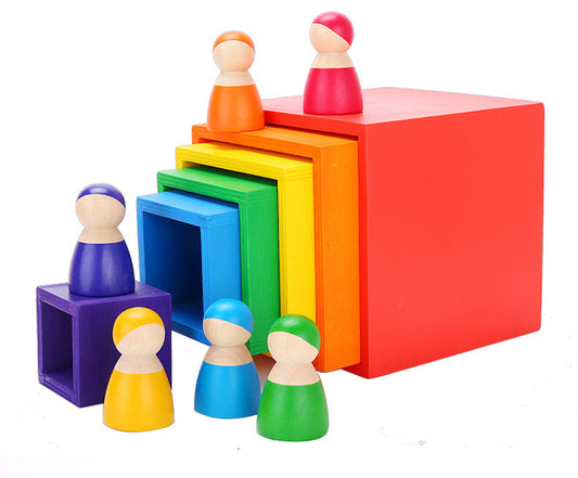 Rainbow Wooden Block Set