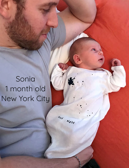 Scattered Stars newborn gown